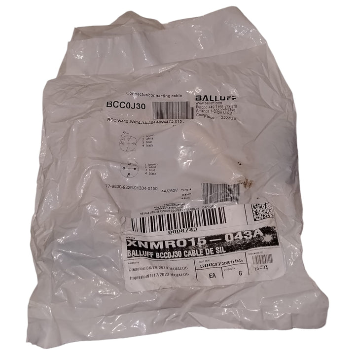 BALLUFF BCC0J30 BCC W415-W414-3A-304-NW44T2-015 Cable de conexión