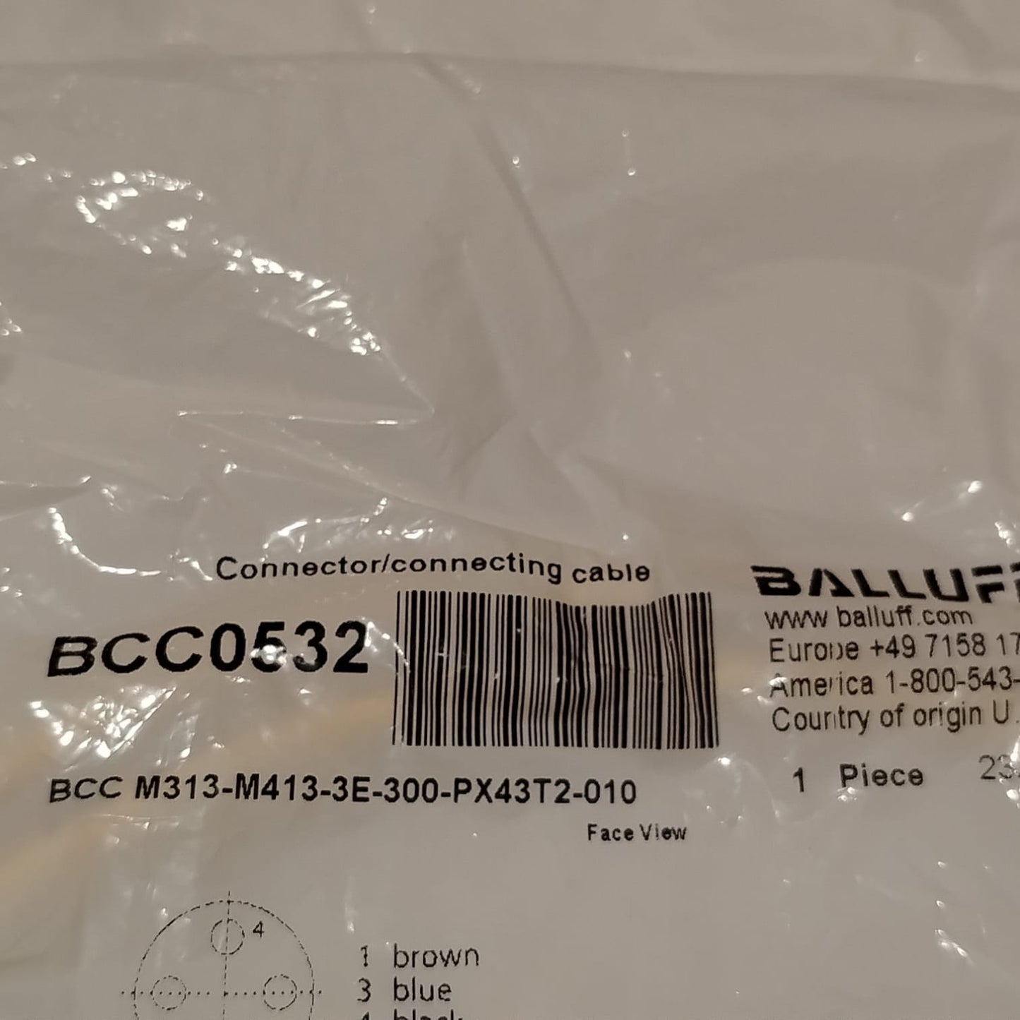 BALLUFF BCC0532 BCC M313-M413-3E-300-PX43T2-010 Cable de conexión