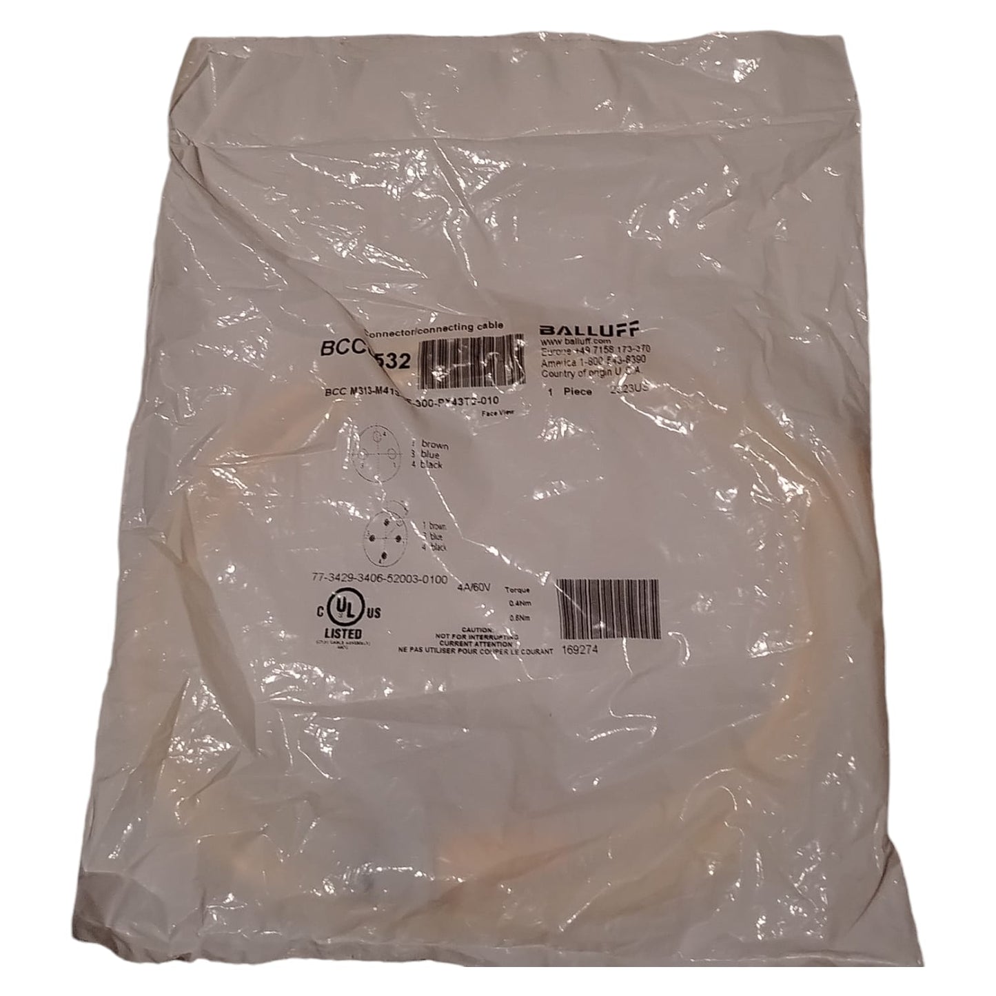 BALLUFF BCC0532 BCC M313-M413-3E-300-PX43T2-010 Cable de conexión