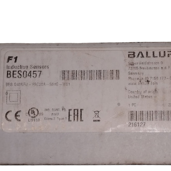 BALLUFF Bes0457 Bes Q40kfu-pac20a-s04g-w01 Sensor inductivo