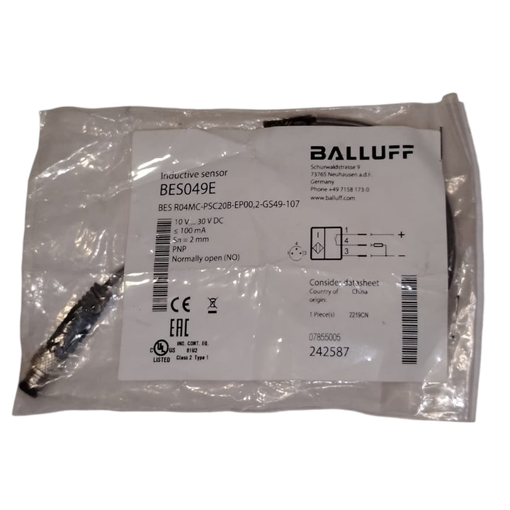 BALLUFF BES049E BES R04MC-PSC20B-EP00,2-GS49-107 Sensor inductivo