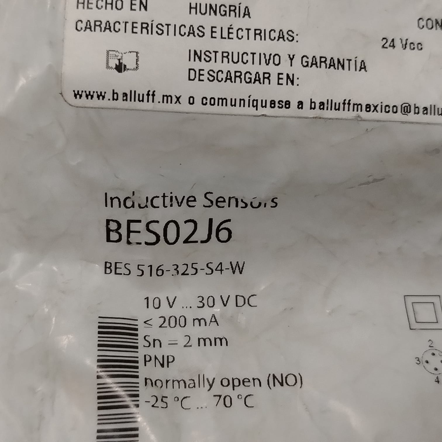 BALLUFF BES02J6 Sensor inductivo