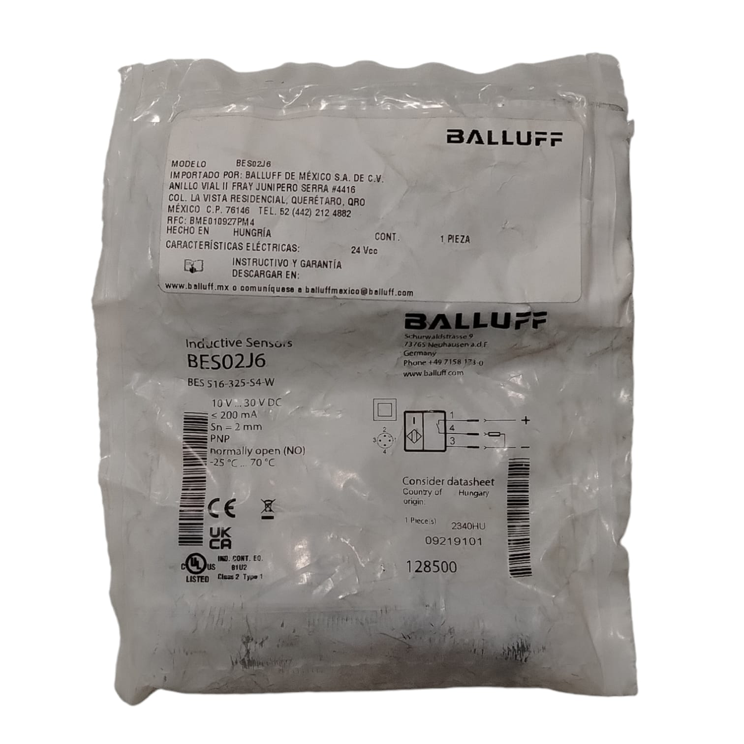 BALLUFF BES02J6 Sensor inductivo