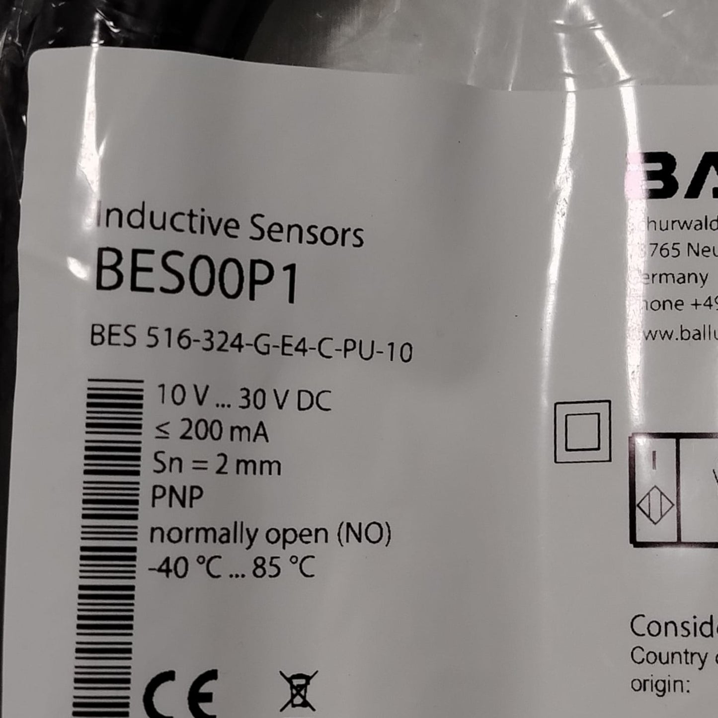 BALLUFF BES00P1 Sensor inductivo