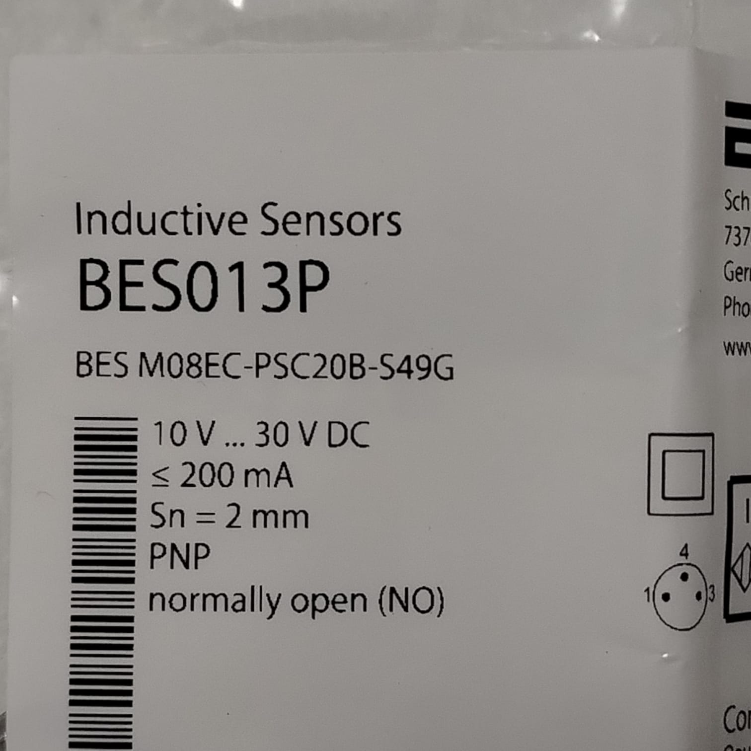 BALLUFF BES013P Sensor inductivo