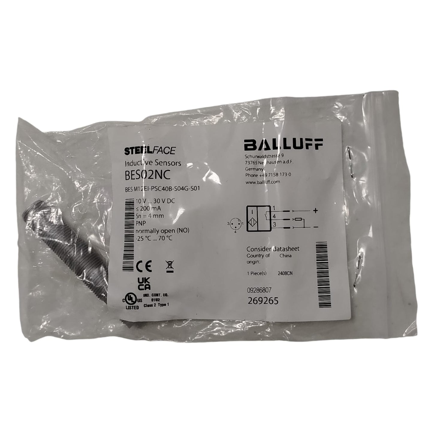BALLUFF BES02NC Sensor inductivo