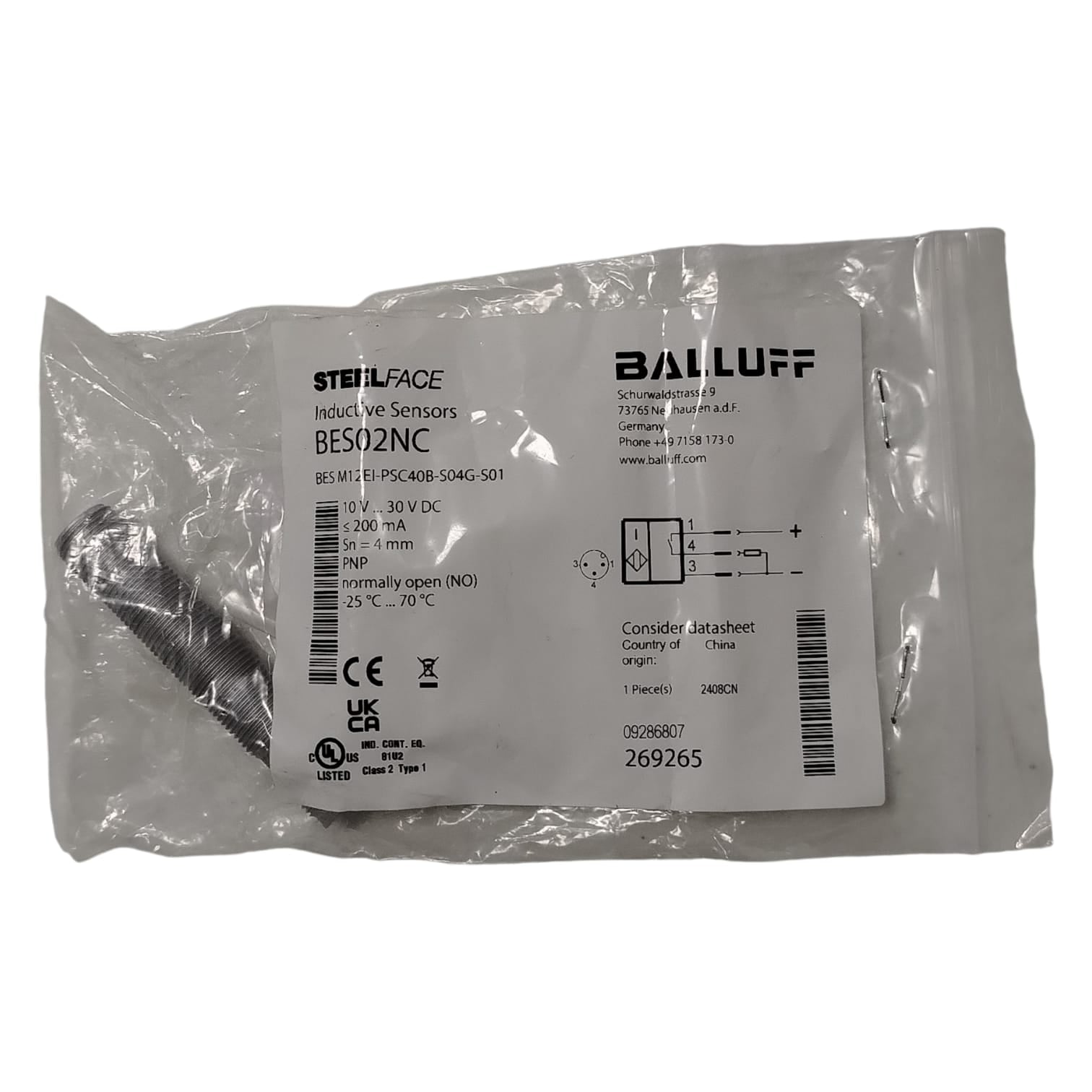 BALLUFF BES02NC Sensor inductivo