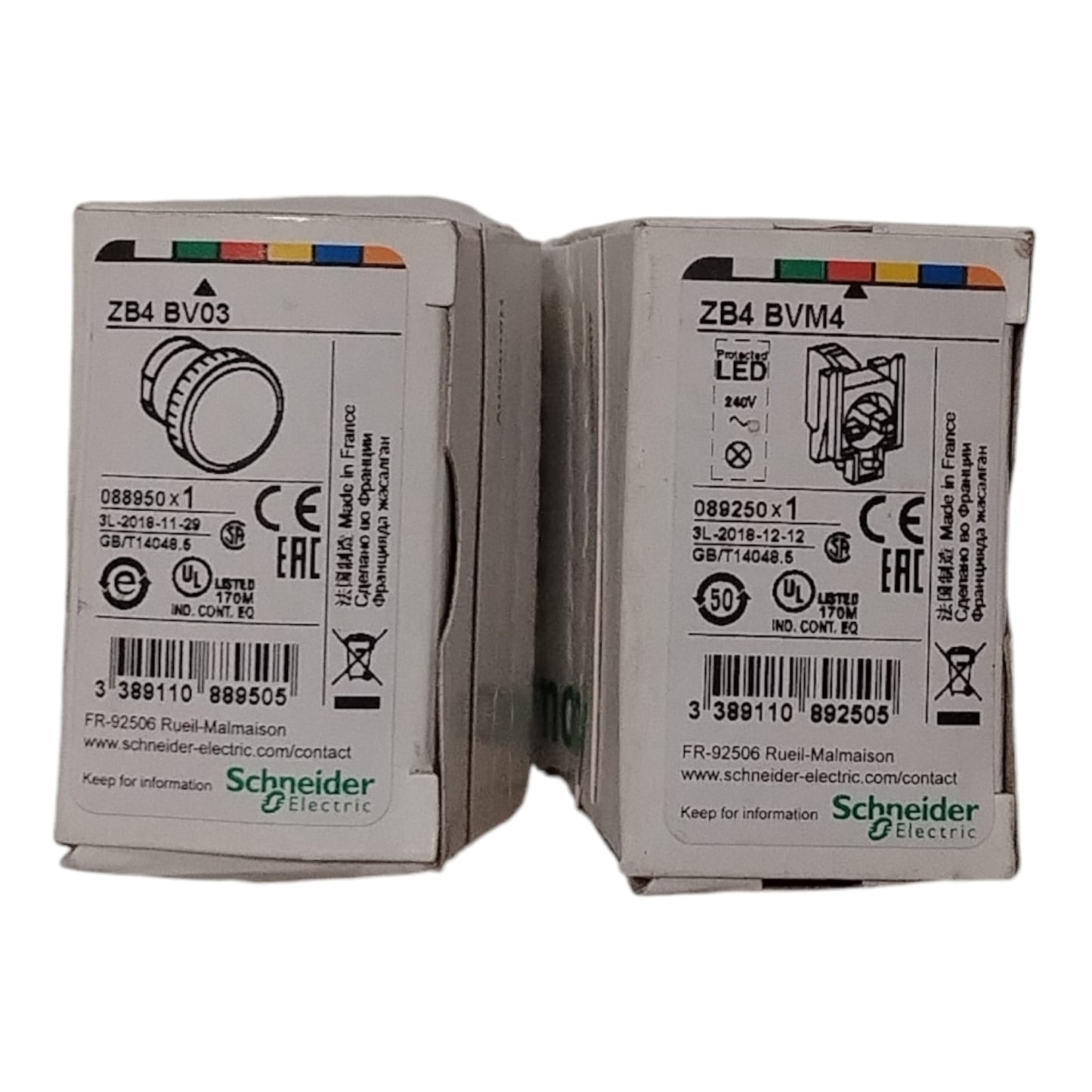 SCHNEIDER ELECTRIC	 ZB4BV03+ZB4BVM4 Cabeza y cuerpo led luminoso
