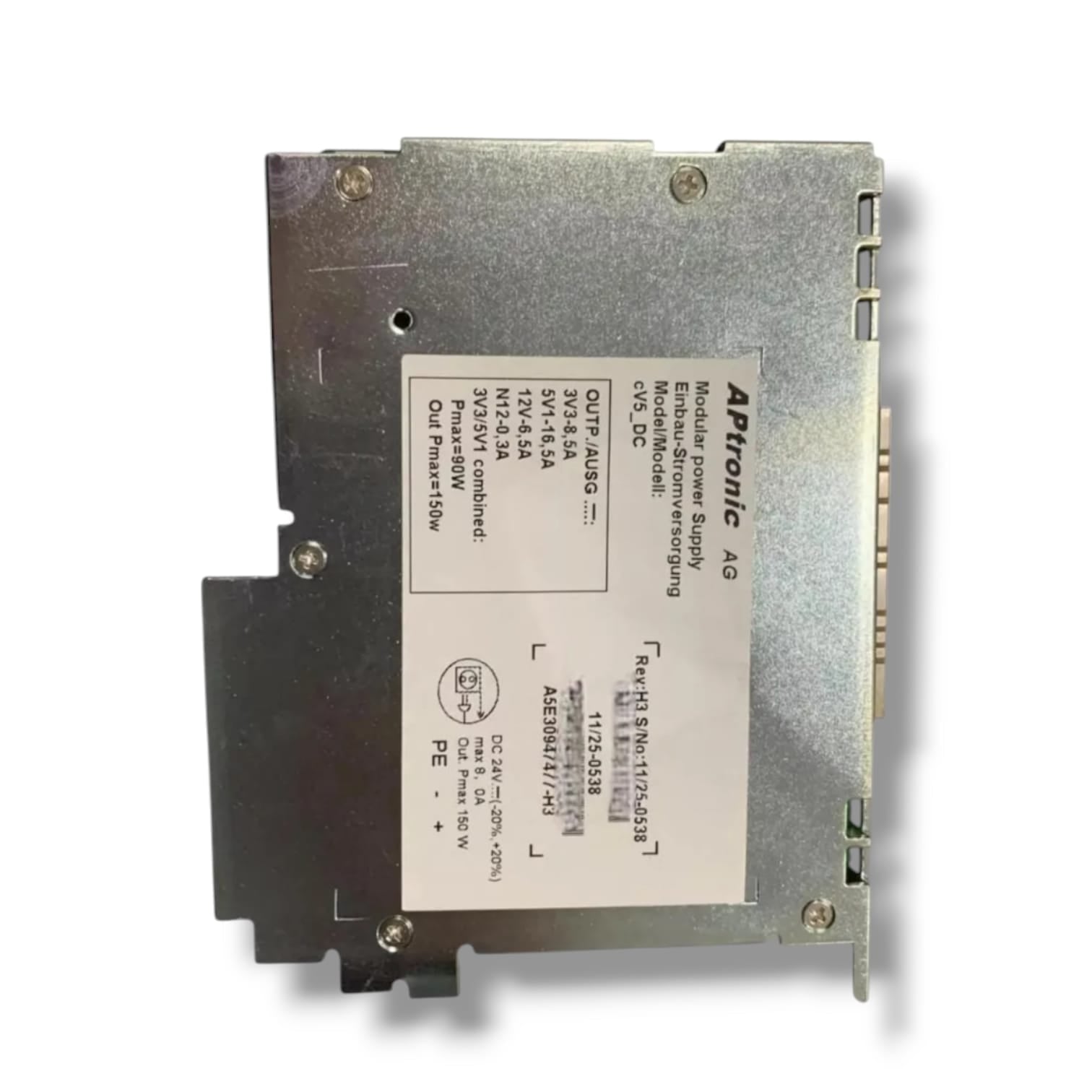 Siemens Aptronic Cv5_dc A5e30947477-h3 Modular Power Supply