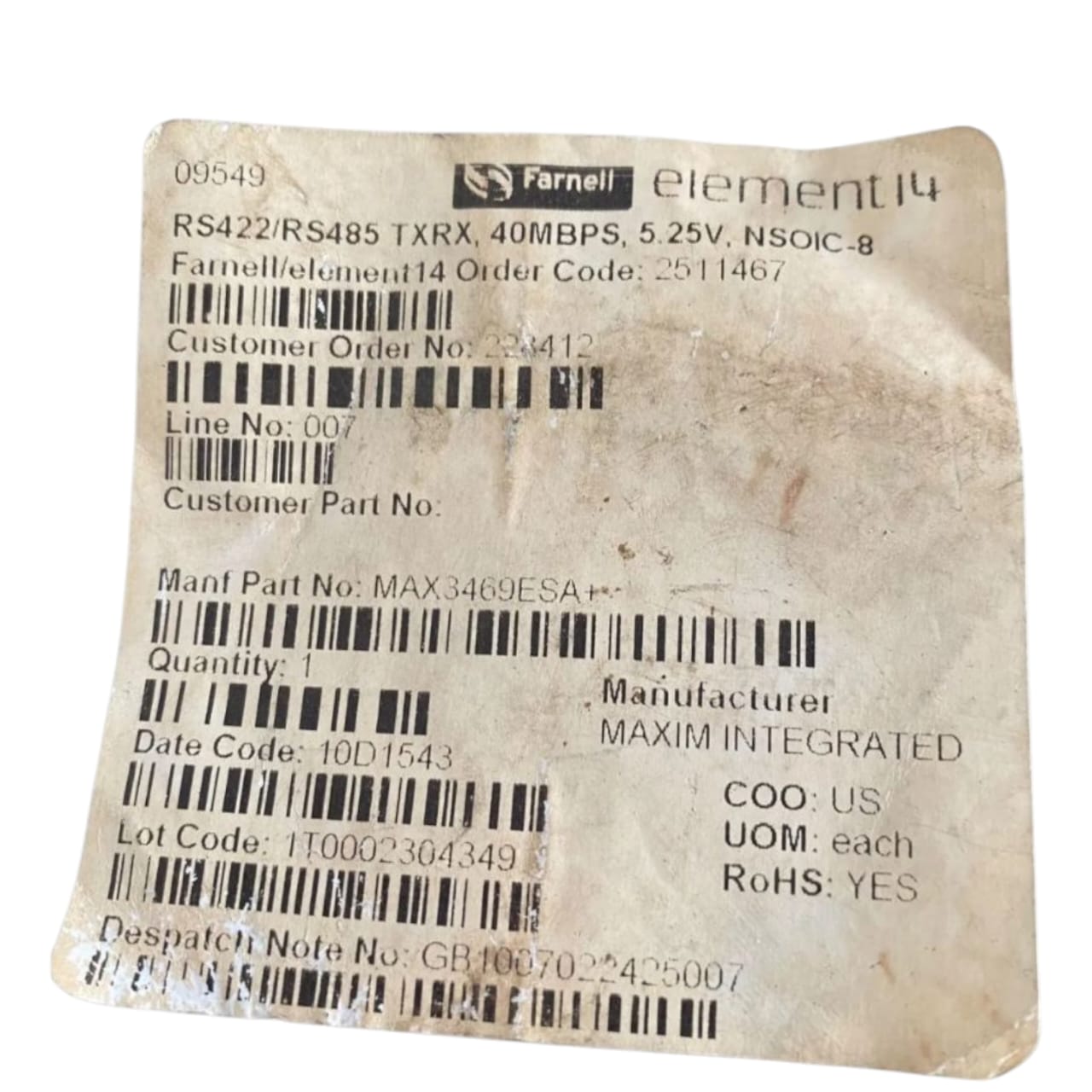 Farnell Rs422/rs485 Txrx