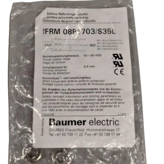 Baumer Electric Ifrm 08p1703/s35l Sensor