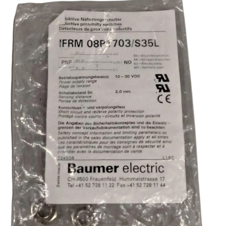Baumer Electric Ifrm 08p1703/s35l Sensor