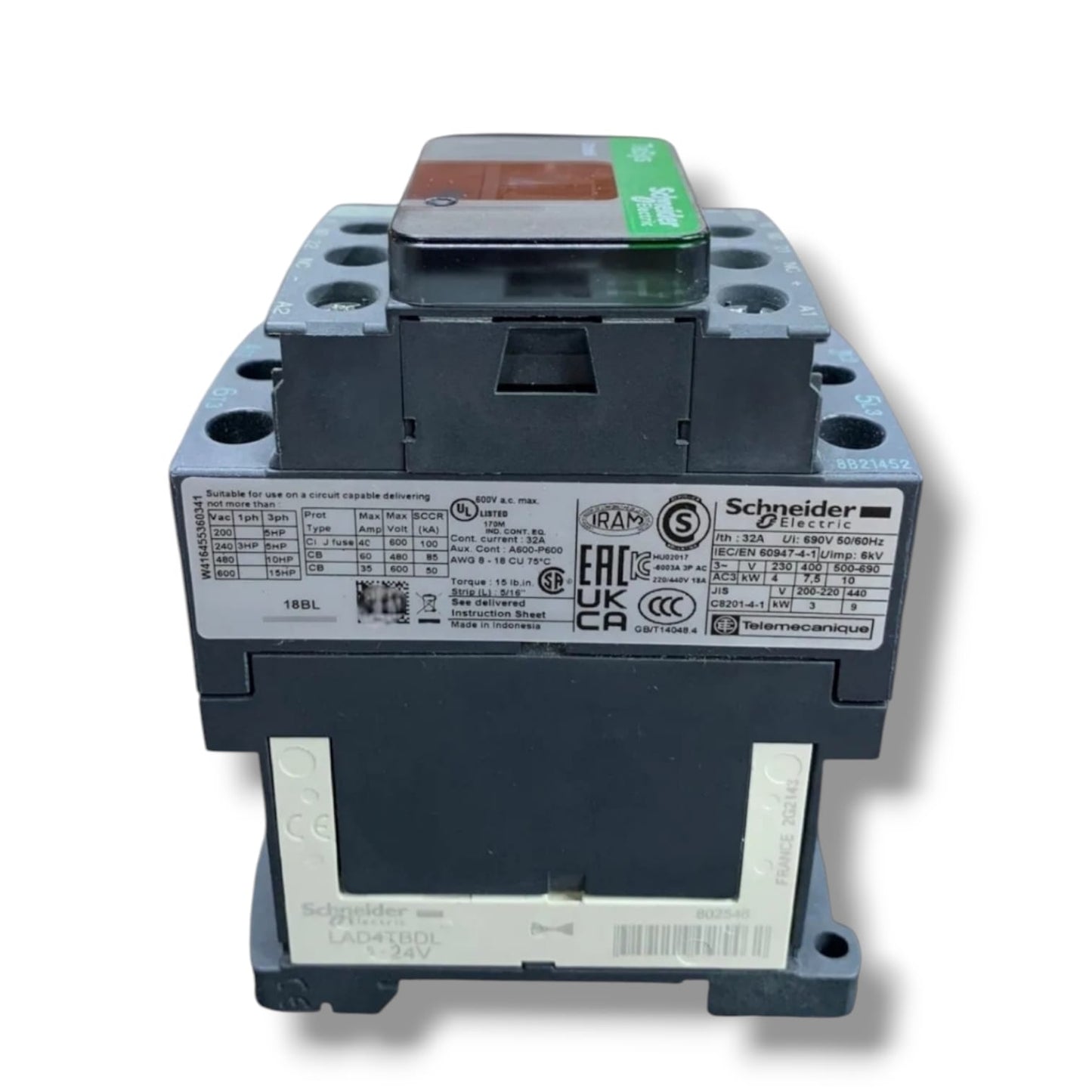 SCHNEIDER ELECTRIC LC1D18BL 24V DC CONTACTOR ELECTROMAGNETICO