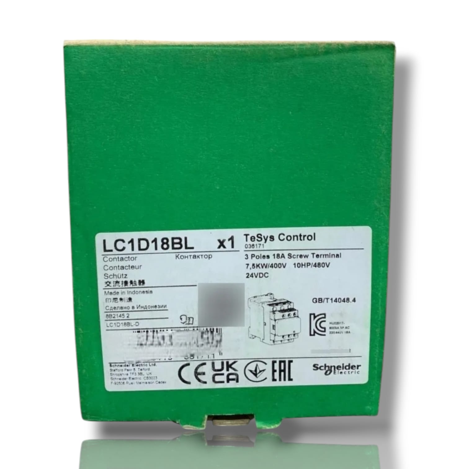 SCHNEIDER ELECTRIC LC1D18BL 24V DC CONTACTOR ELECTROMAGNETICO