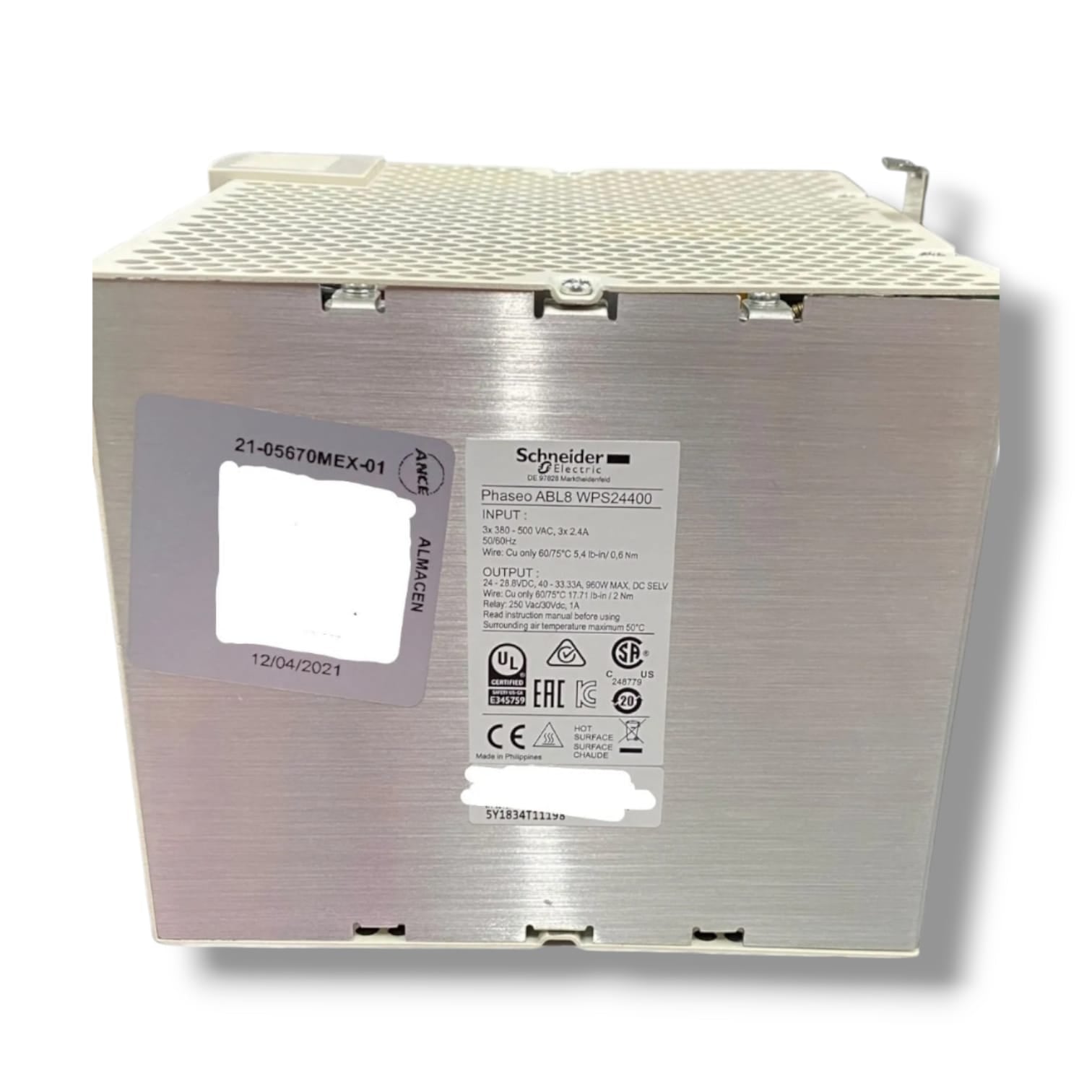 SCHNEIDER ELECCTRONIC ABL8 WPS24400 FUENTE DE ALIMENTACION