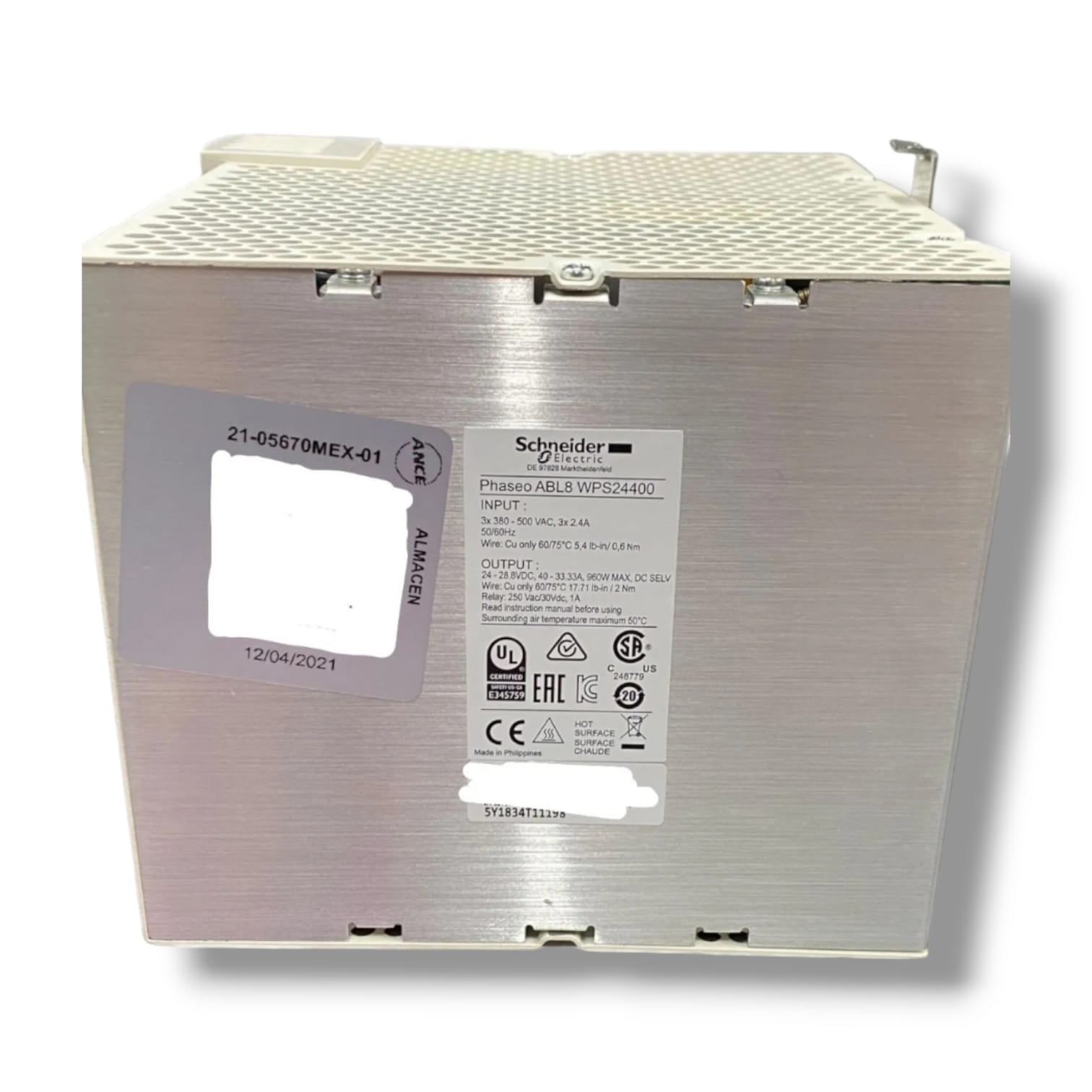 SCHNEIDER ELECTRIC ABL8WPS24400 FUENTE DE ALIMENTACION