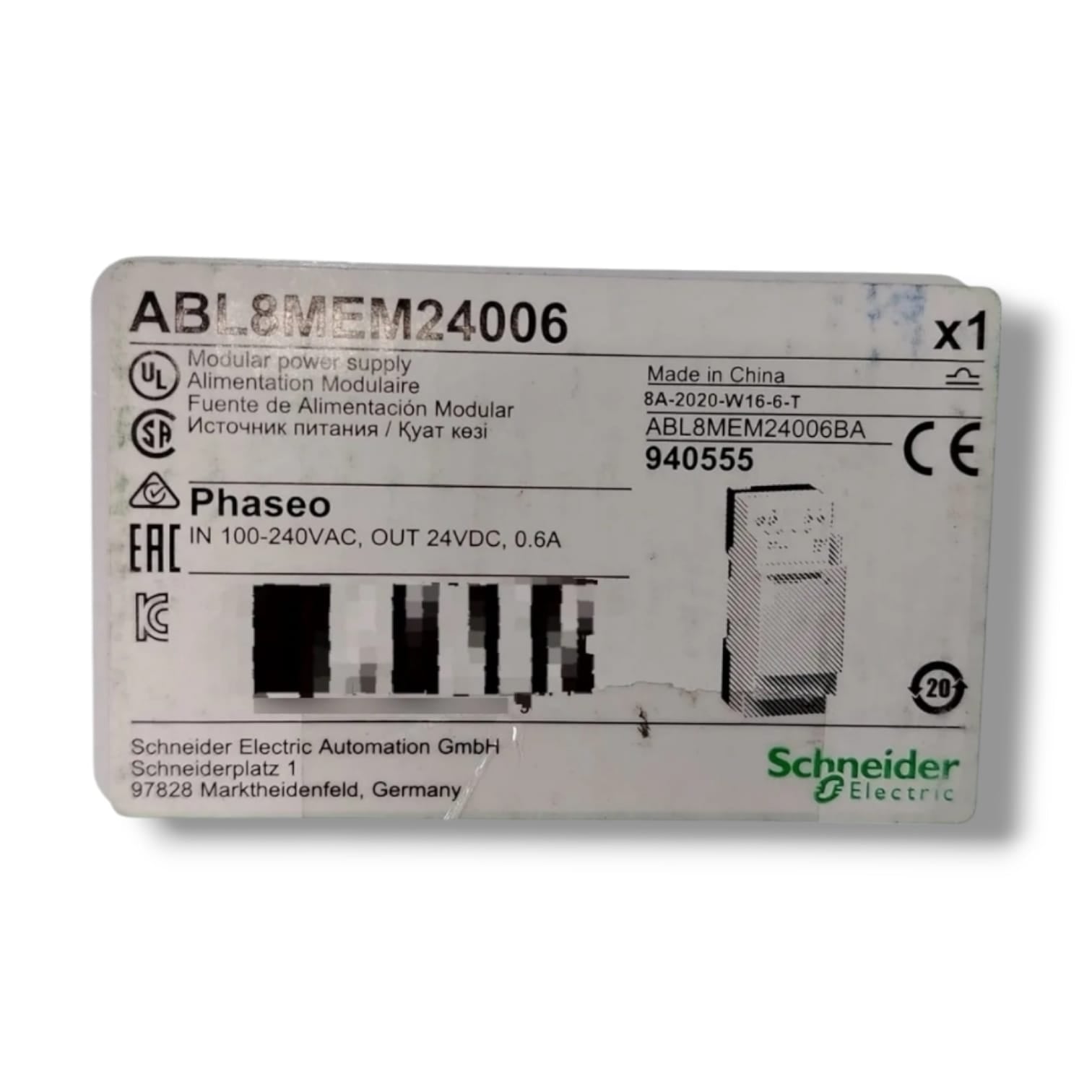 SCHNEIDER ELECTRIC ABL9MEM24006 FUENTE DE ALIMENTACION