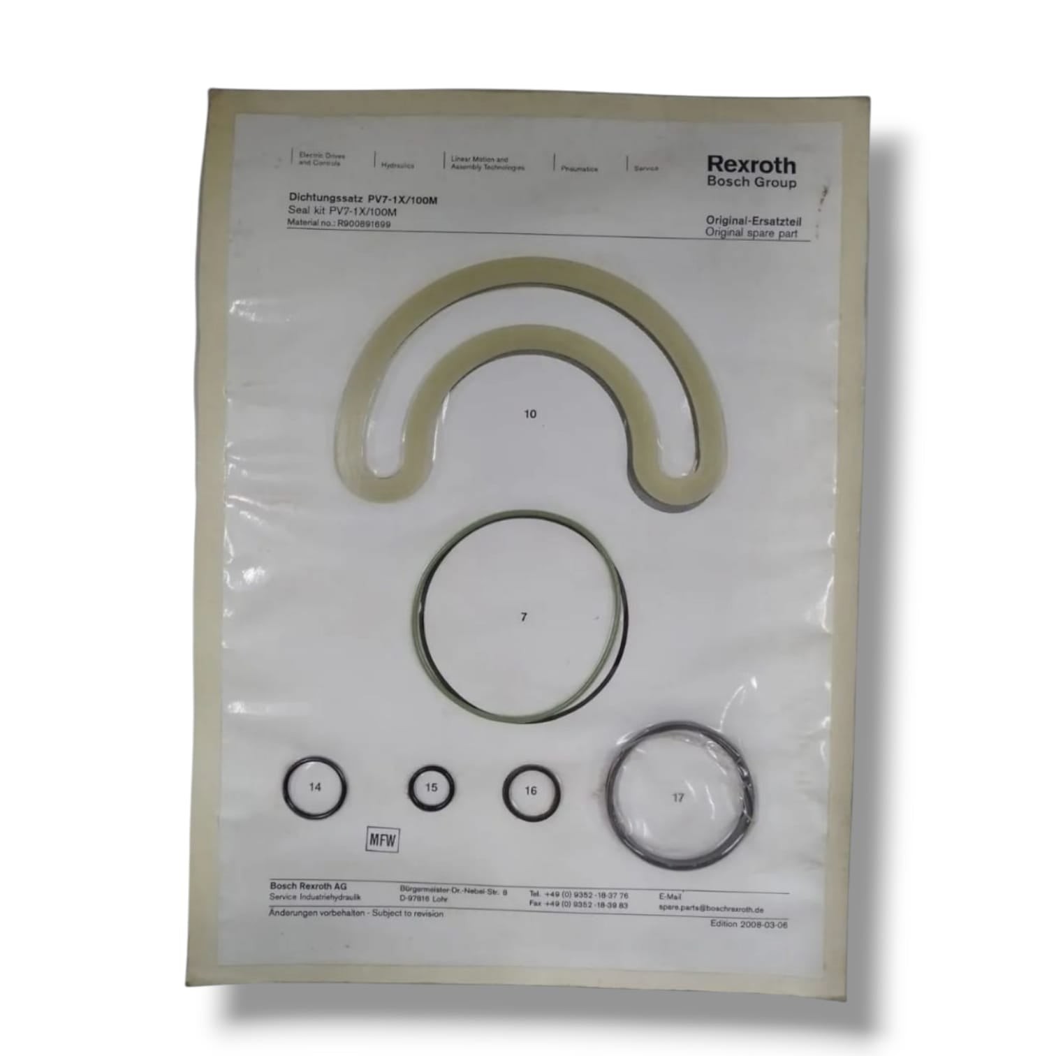 REXROTH DICHTUNGSSATZ PVP-1X/100M KIT DE SELLOS