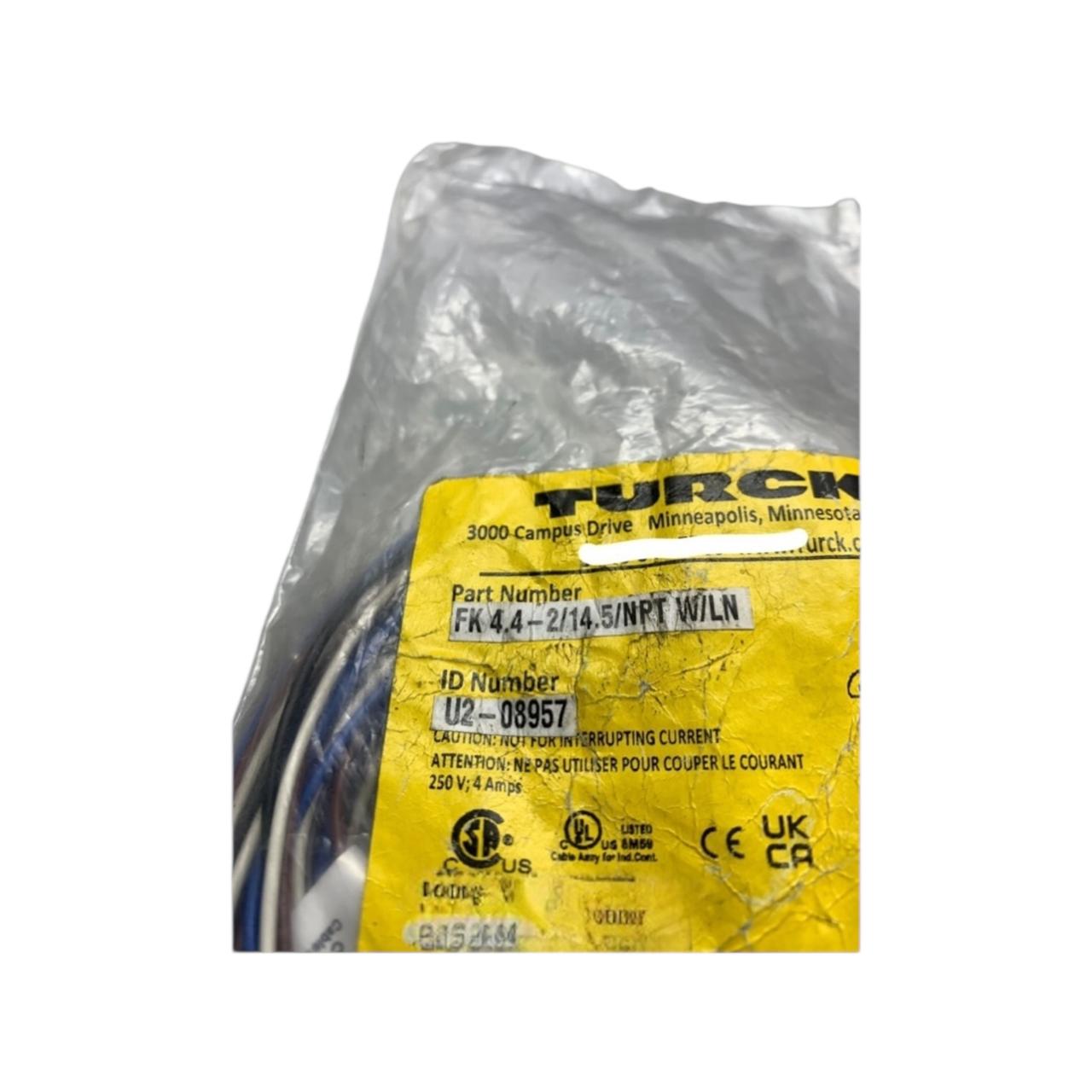 Turck Fk 4.4-2/14.5/npt W/ln conector industrial