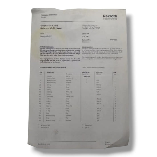 REXROTH R900891699  KIT DE SELLOS