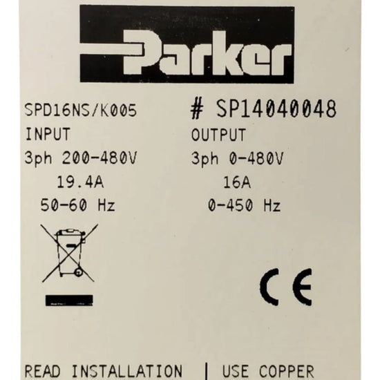 Parker Spd16ns/k005 SERVODRIVE