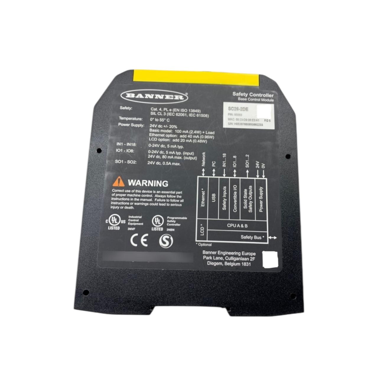 Banner Sc26-2de controlador de seguridad programable