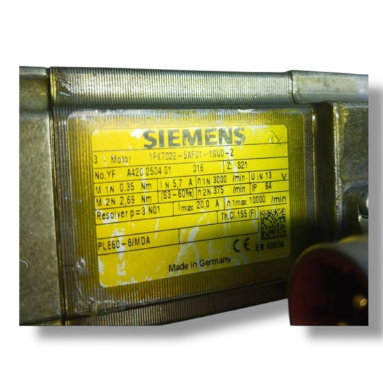 SIEMENS 1FK7022-5AF01-1SU0-Z MOTOR SINCRONO DE ALTA PRESICION