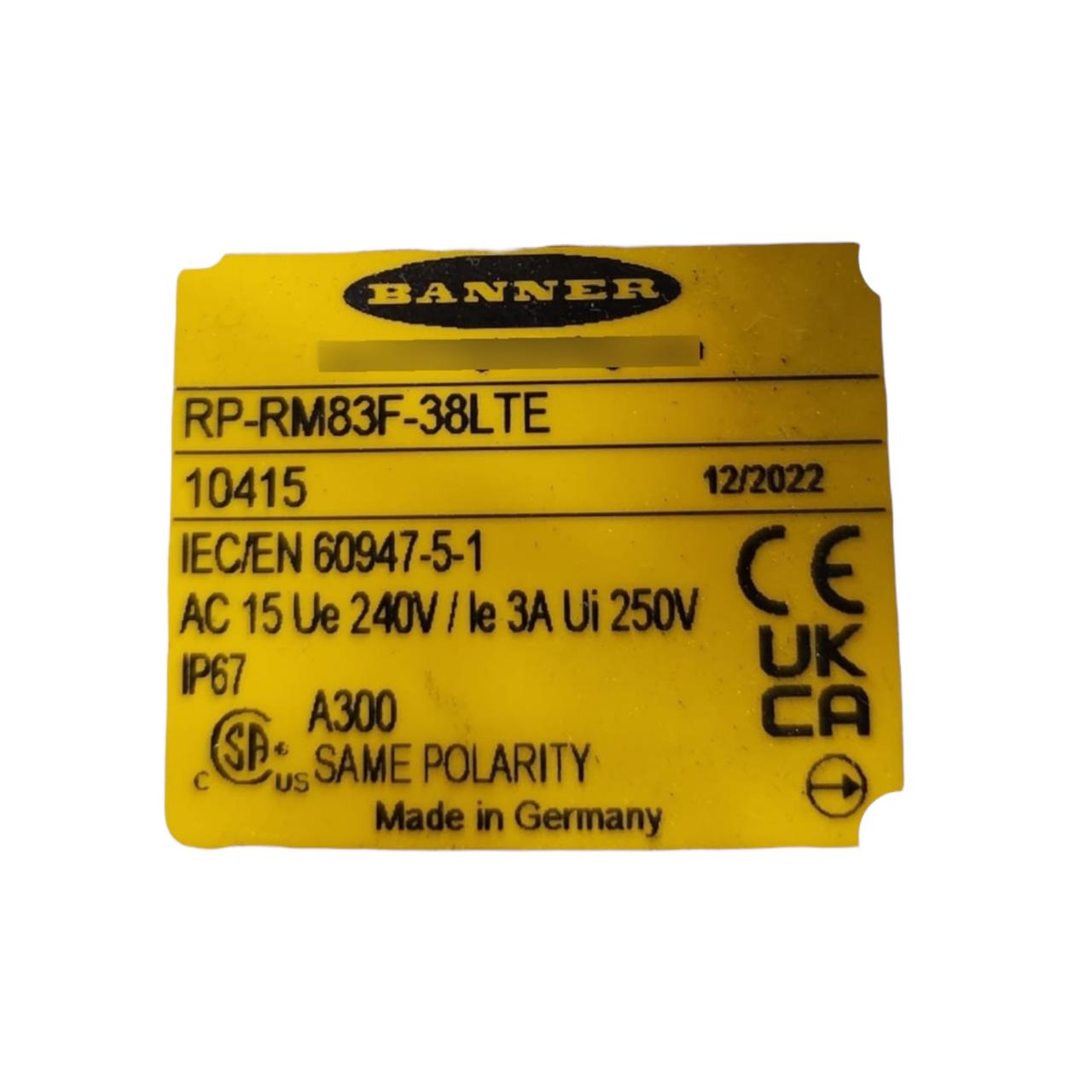 Banner Rp-rm83f-38lte interruptor de parada de emergencia