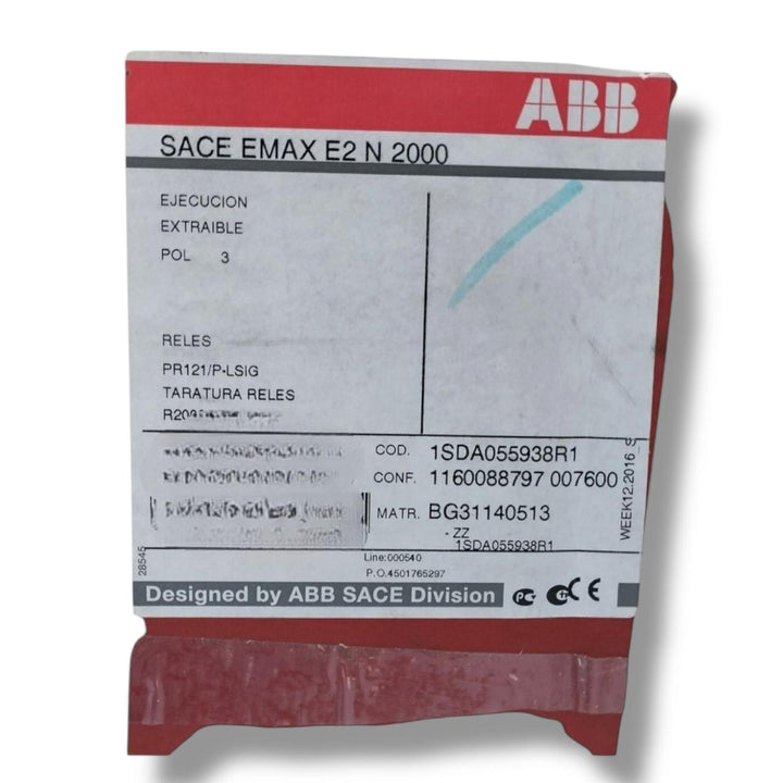 ABB SACE Emax 2 E2 N 2000 INTERRUPTOR AUTOMATICO