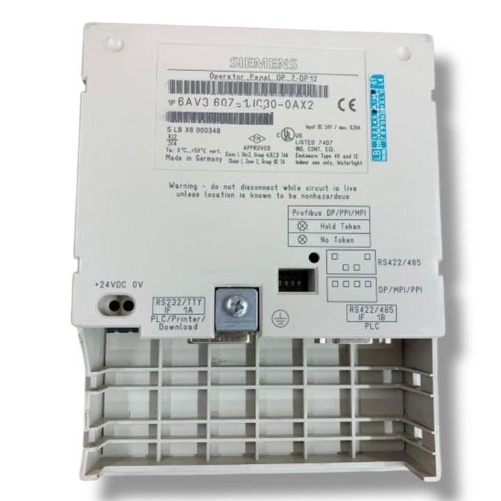 SIEMENS  6AV3607-1JC30-0AX2 PANEL DE OPERADOR