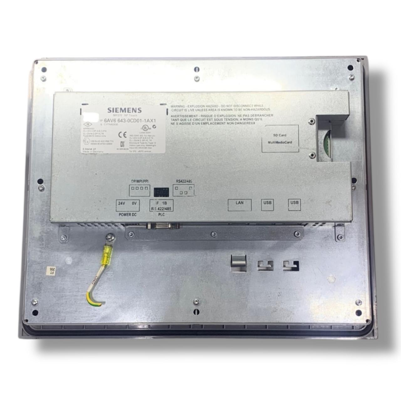 SIEMENS  6AV6643-0CD01-1AX1 PANEL TACTIL INDUSTRIAL USADO FUNCIONANDO CON DETALLE