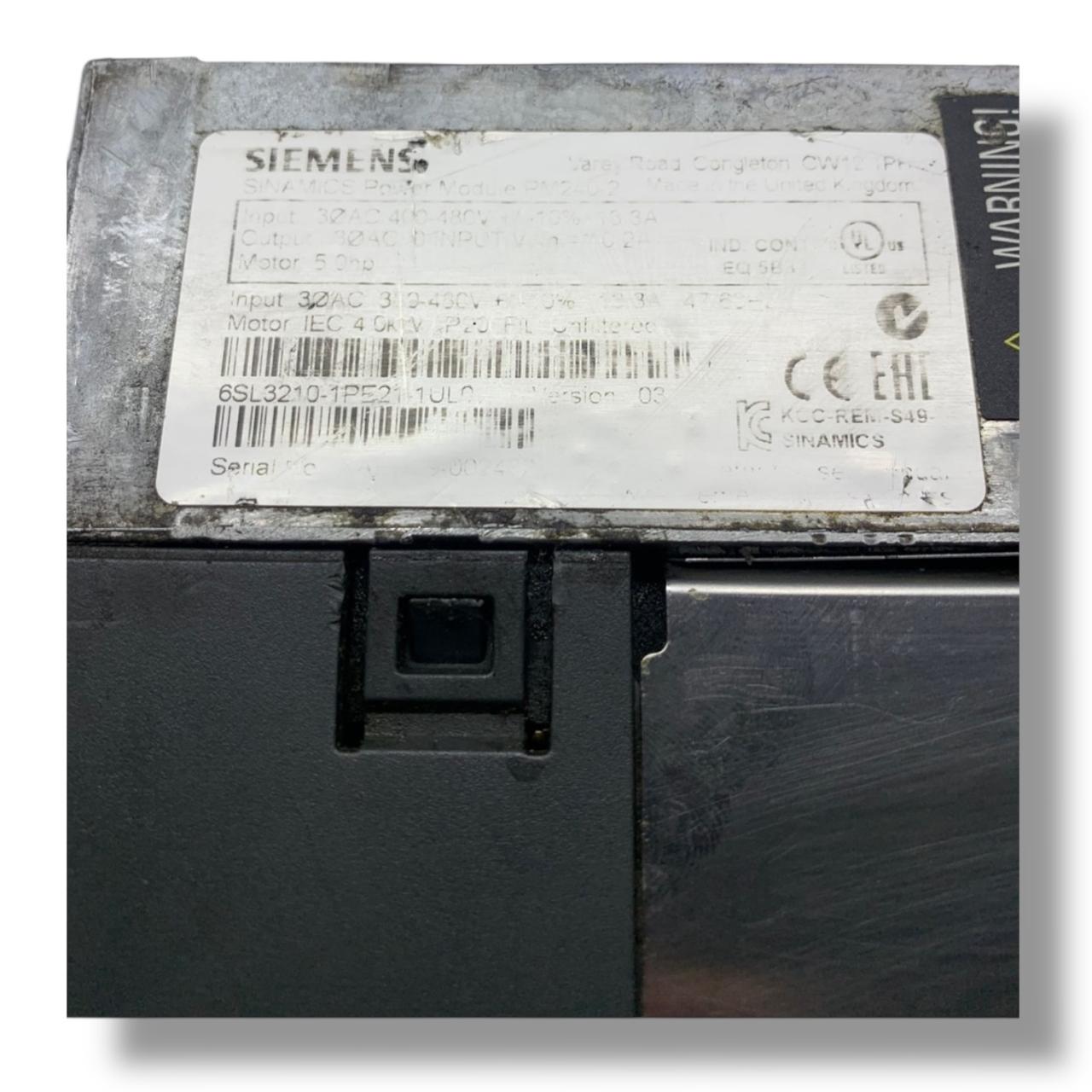 SIEMENS 6SL3210-1PE21-1UL0 MODULO DE POTENCIA PM240-2