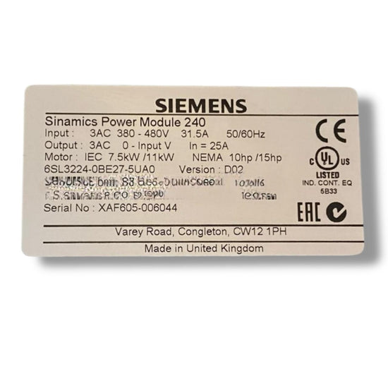 SIEMENS 6SL3224-5UA0 MODULO DE POTENCIA