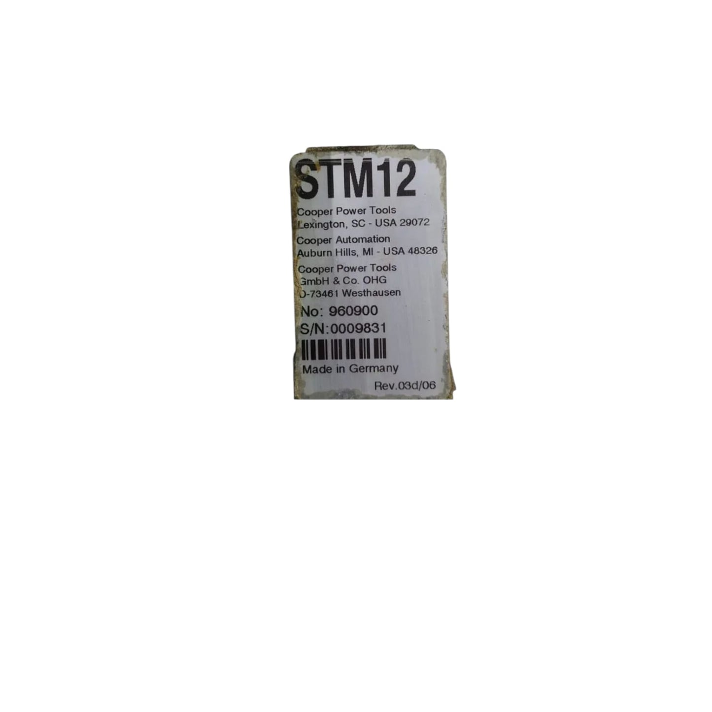 Cooper Power Tools Stm12 No.960900 SERVOCONTROLADOR
