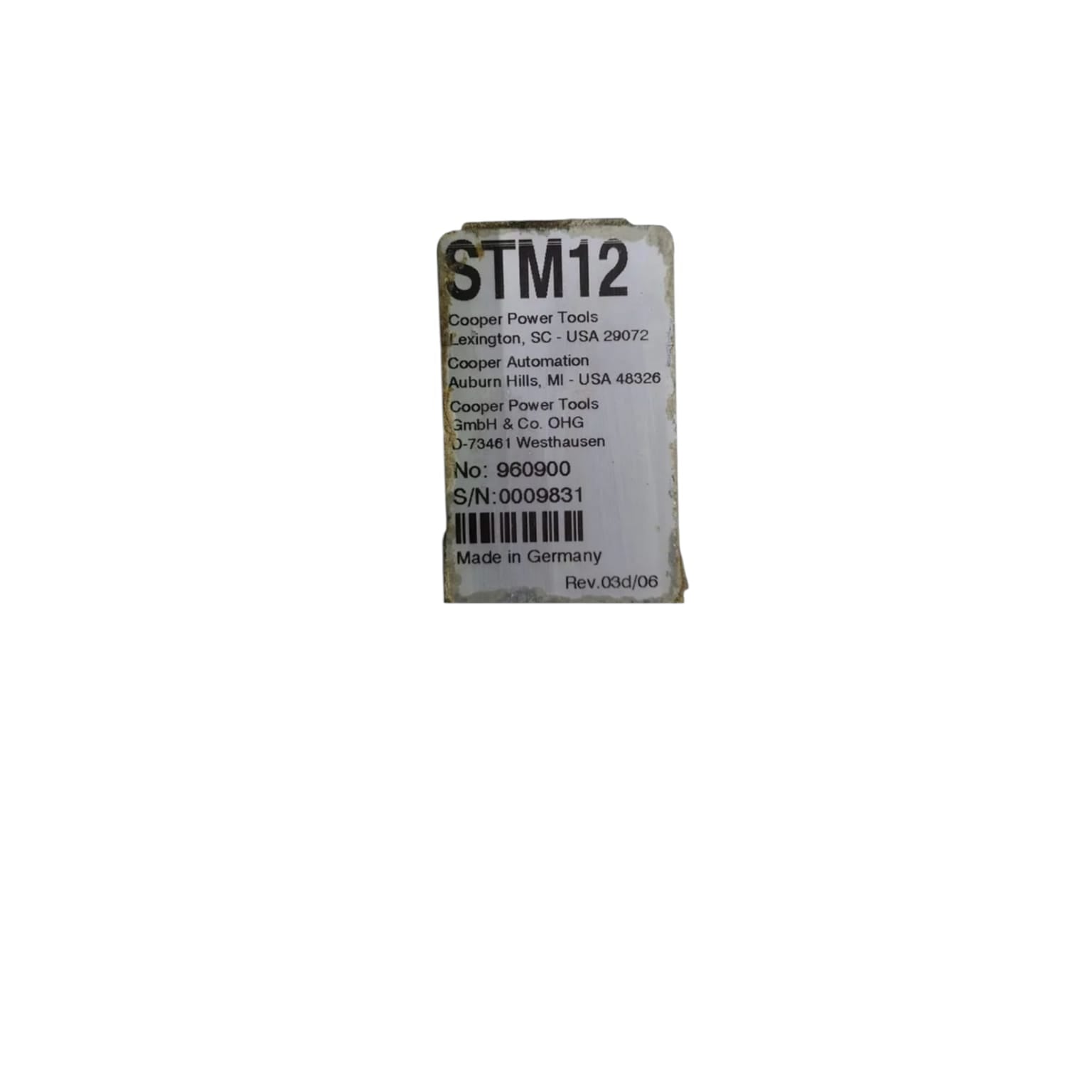 Cooper Power Tools Stm12 No.960900 SERVOCONTROLADOR