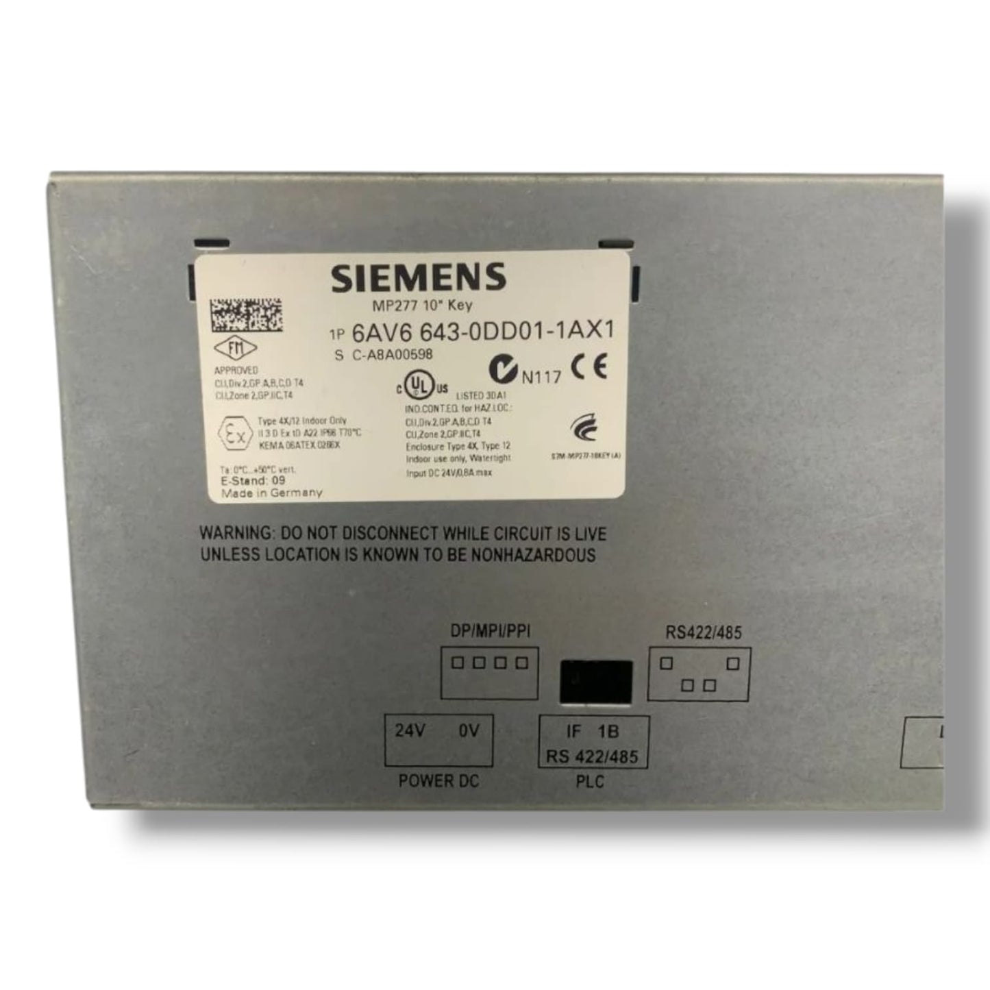 SIEMENS 6AV6 643-0DD01-1AX1 PANEL DE OPERADOR HMI