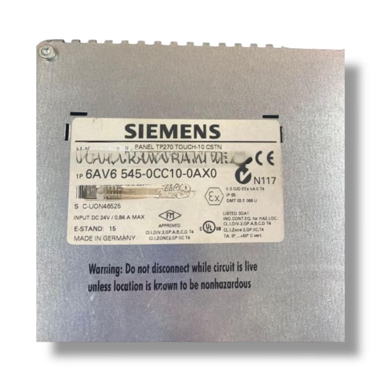 SIEMENS 6AV6545-0CC10-0AX0 PANEL TACTIL