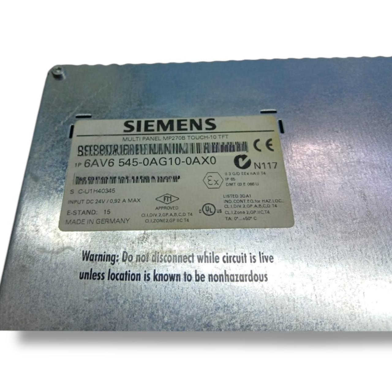 SIEMENS 6AV6545-0AG10-0AX0 panel táctil SIMATIC MP 270B