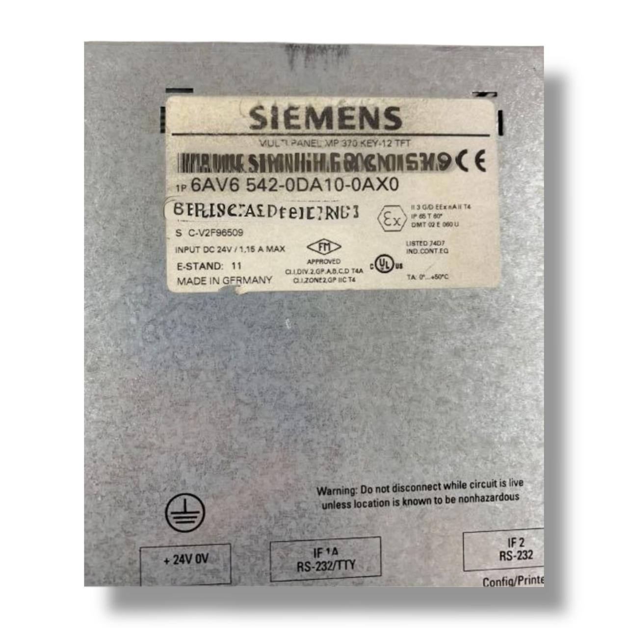 SIEMENS 6AV6542-0DA10-0AX0 PANEL TACTIL