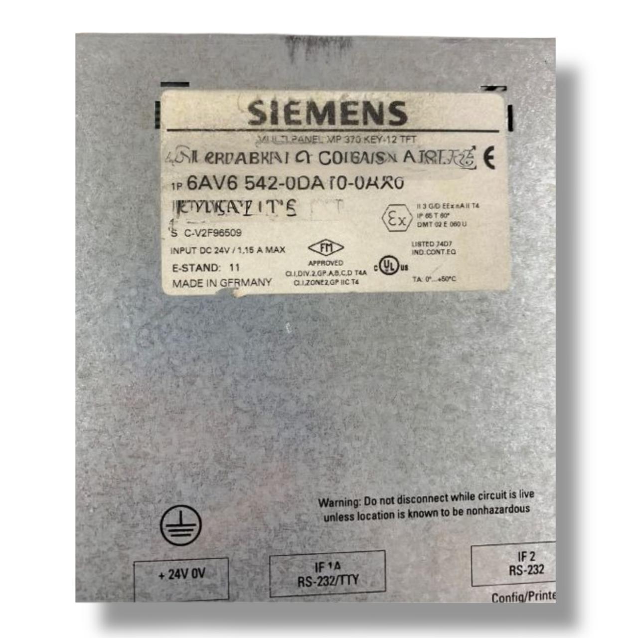 SIEMENS 6AV6542-0DA10-0AX0 PANEL TACTIL CON DETALLE
