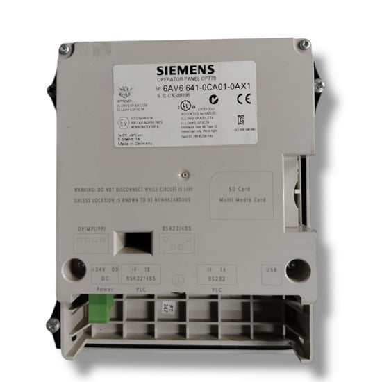 SIEMENS 6AV6641-0CA01-0AX1 PANEL DE OPERADOR HMI
