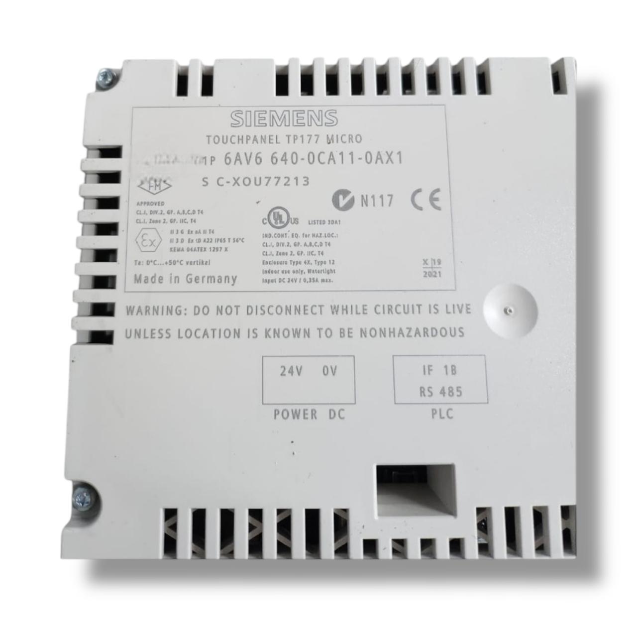SIEMENS 6AV6640-0CA11-0AX1 SIMATIC PANEL TP