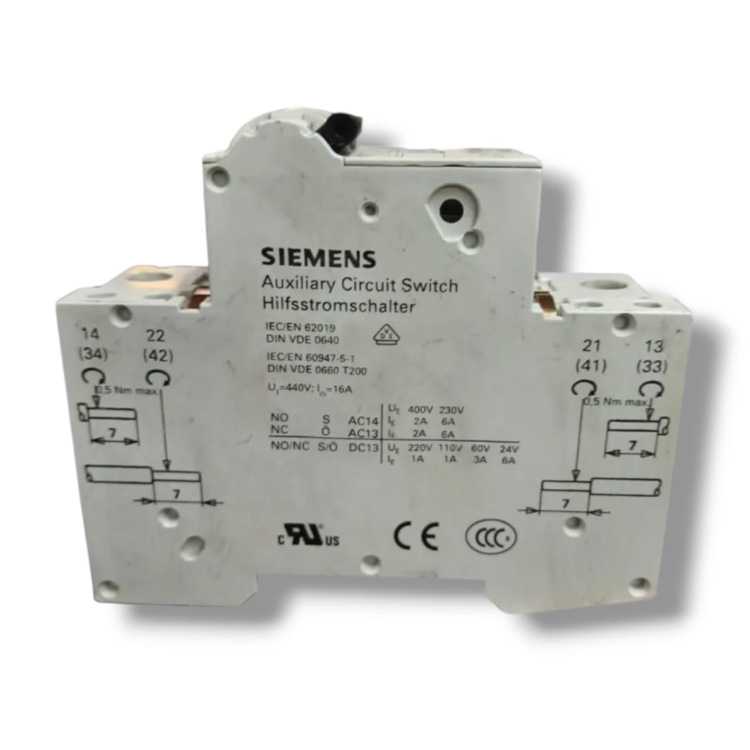 SIEMENS 5SY4104-7 MCB C4 CON 5ST3010 INTERRUPTOR AUXILIAR CON DETALLE