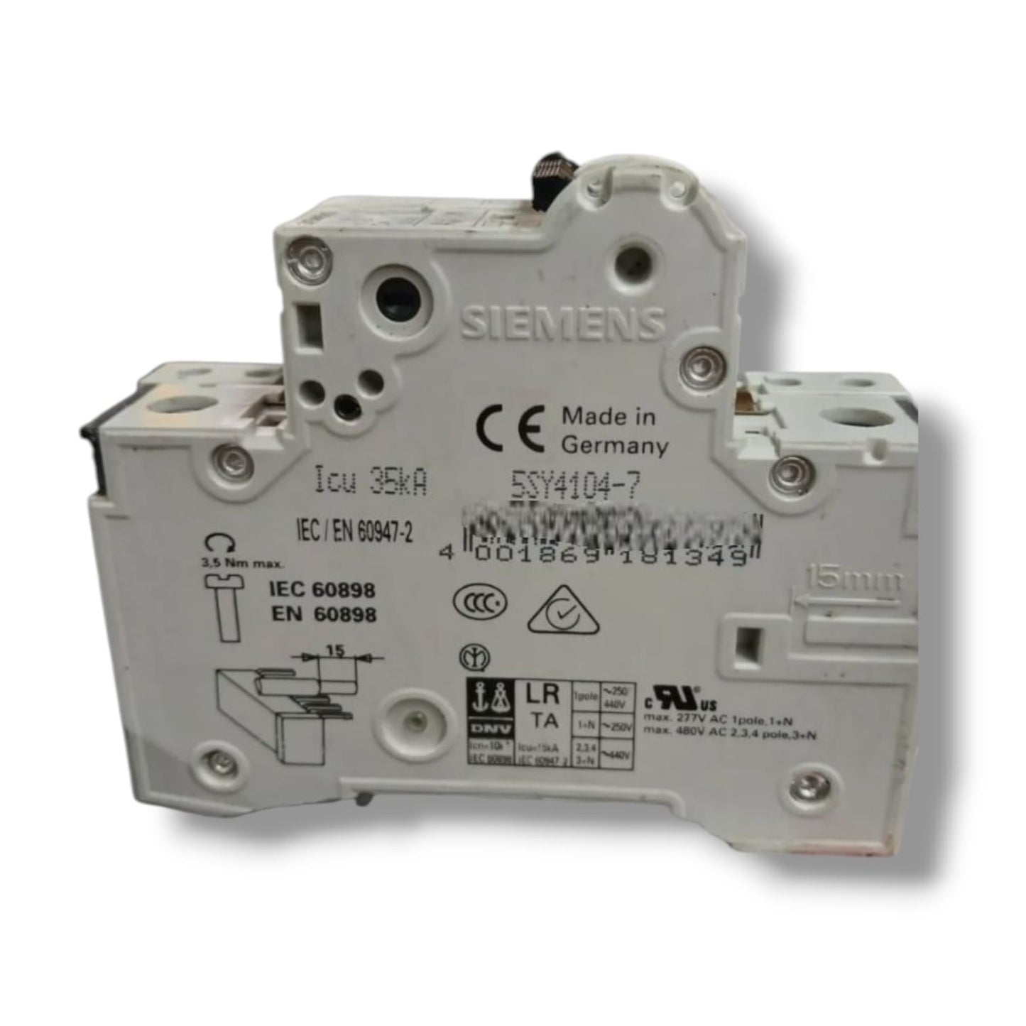 SIEMENS 5SY4104-7 MCB C4 CON 5ST3010 INTERRUPTOR AUXILIAR CON DETALLE