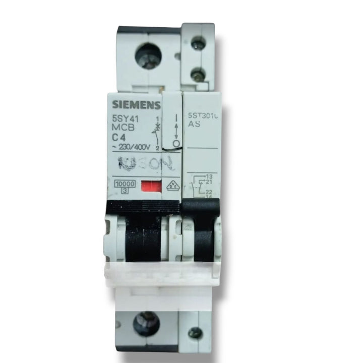 SIEMENS 5SY4104-7 MCB C4 CON 5ST3010 INTERRUPTOR AUXILIAR CON DETALLE