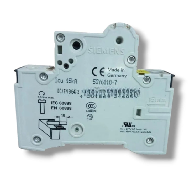 SIEMENS 5SY6110-7 MDB C10 + 5ST3010 INTERRUPTOR AUTOMATICO MODULAR CON DETALLE