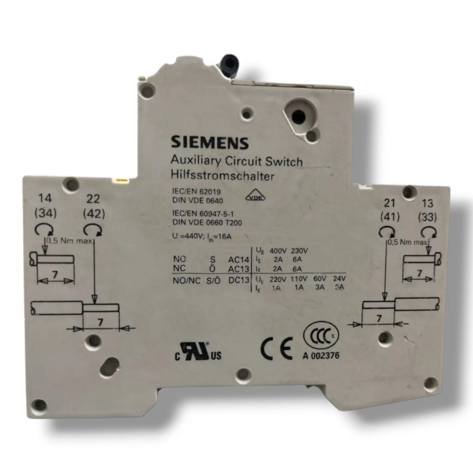 Siemens 5sy6106-7 Mcb C6 Con 5st3010 INTERRUPTOR AUTOMATICO CON DETALLE
