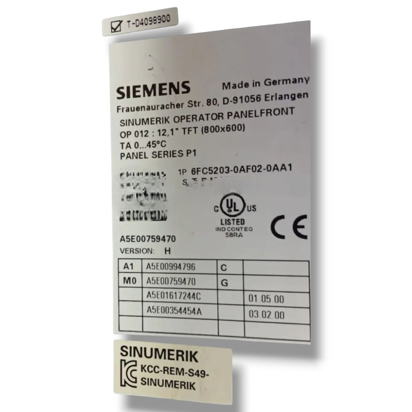 SIEMENS 6FC5203-0AD02-0AA1 + 6FC5210-0DF31-2AB0 MODULO DE SOFTWARE