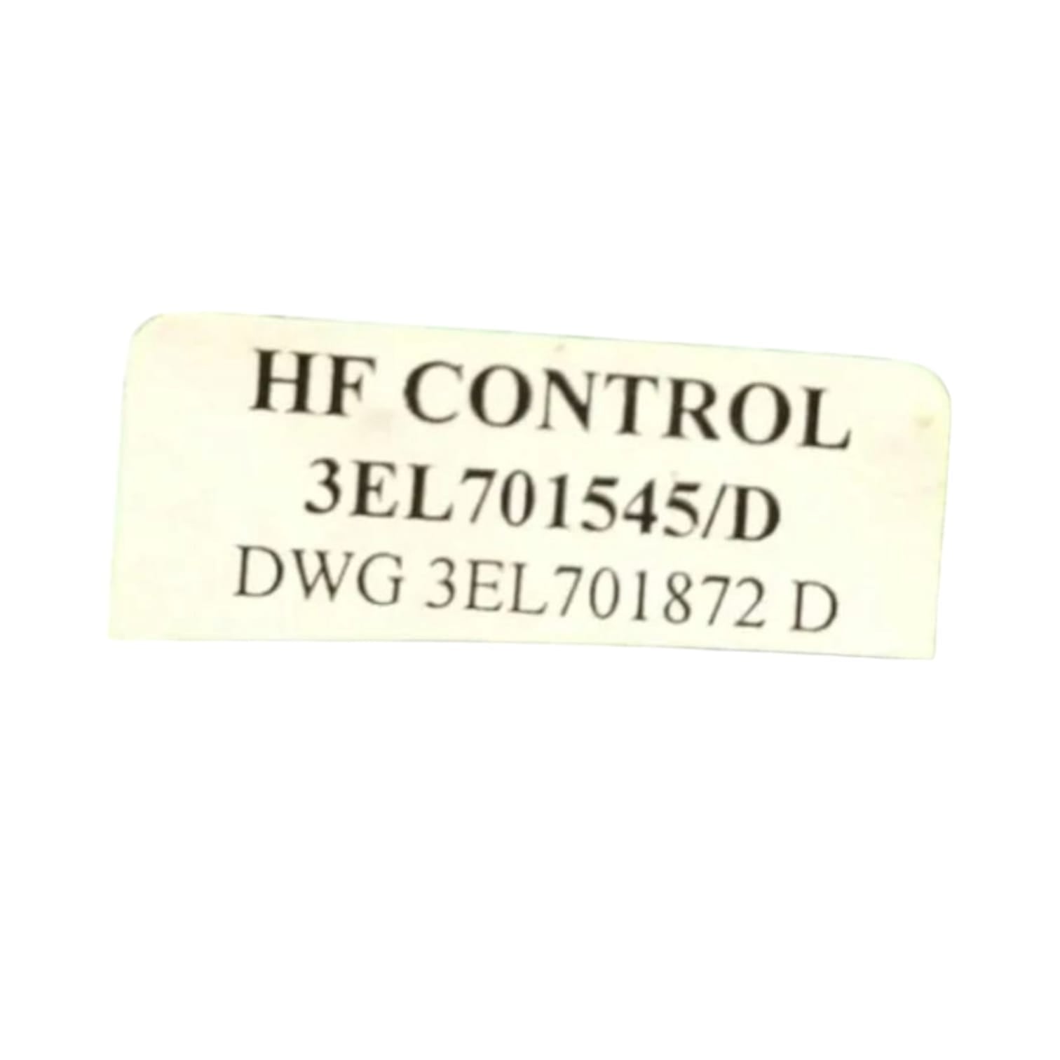 Hfc Control 3el701545/d Dwg 3el701872  D  TARJETA