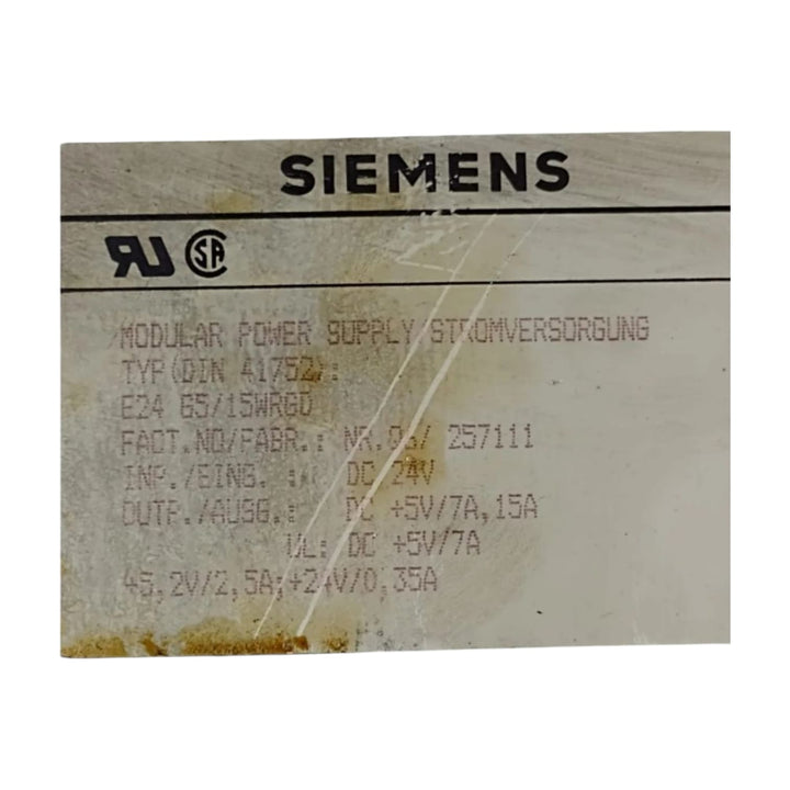 SIEMENS E24 G5/15 WRGD FUENTE DE ALIMENTACION